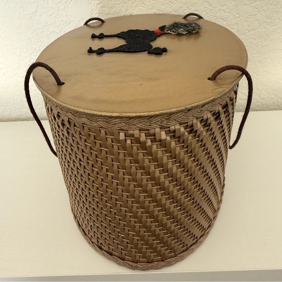 VTG 50’s Oval Poodle Wicker Sewing/Notions Basket Keepsake~Granny Chic - Picture 8 of 9